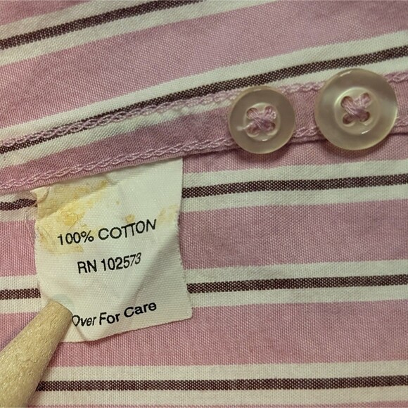 Hollister Shirt Men's Size Large Pink Stripe Button Up Long Sleeve Cotton Preppy - Picture 4 of 11